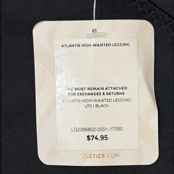 NWT Fabletics Solid Black Atlantis High-Waisted Athletic Leggings Workout Sz L - Picture 3 of 11